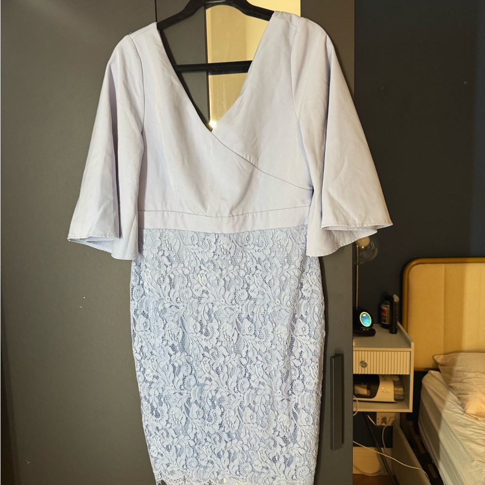 Light Blue Lace Bridesmaids Dress Size 10